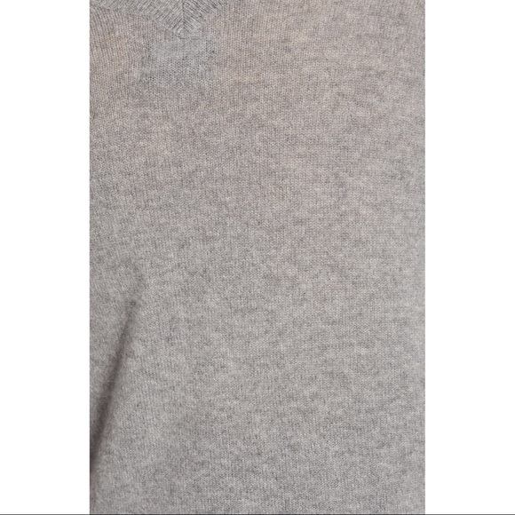 Halogen Cashmere V-neck Sweater Grey Small - Picture 6 of 7